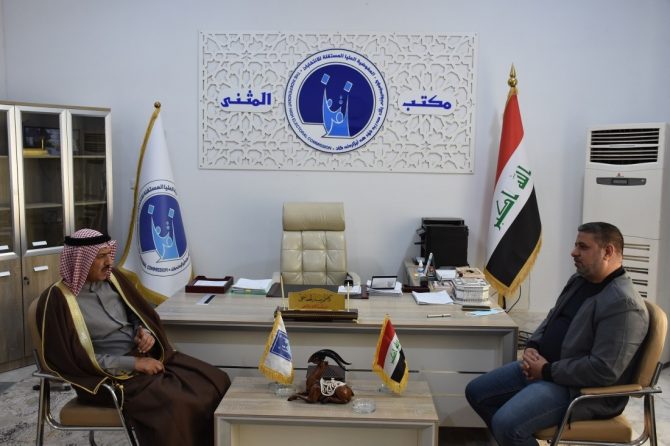 مدير مكتب المثنى الانتخابي يستقبل عضو لجنة الامن والدفاع النيابية