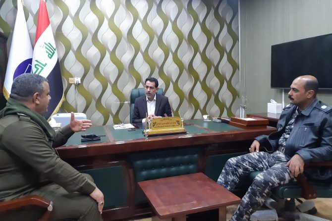 مدير مكتب انتخابات النجف الاشرف يستقبل وفد مديرية الدفاع المدني في المحافظة